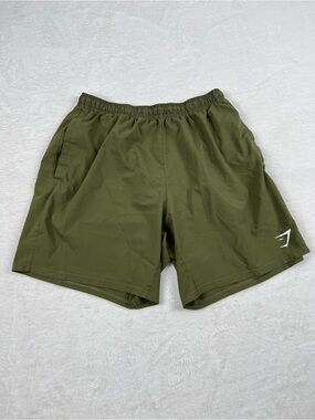 Gymshark Arrival 7” Training Shorts Olive Green Size L